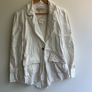 Free People Ivory Denim Jacket S